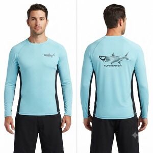 Tormenter Fishing Rash Guard Shirt Mens Medium Rash Guard Long Sleeve SPF 50
